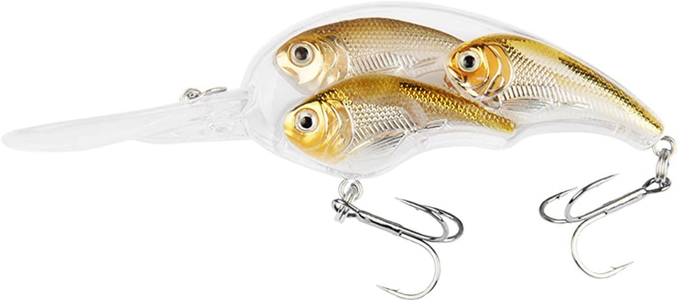 7.5cm 23g Crankbait Hard Fishing Lures with Lifelike Group Fish Design, Perfect for Saltwater Freshwater Bass Trout Carp Walleye Crappie Bluegill, Best Father's Day Gifts (Gold)