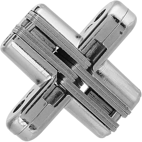 Miniatura 9 de Bisagras ocultas de aleación de zinc de 180 grados Bisagra de puerta cruzada oculta invisible Kit de gabinete de muebles de fácil instalación (S)