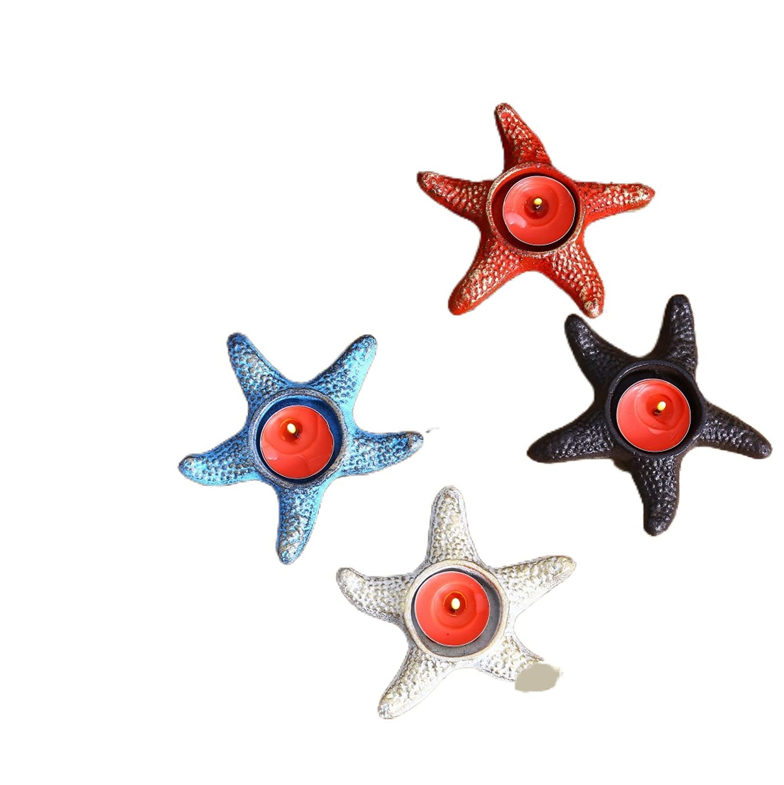 Sbjklyrn One Color Candleholder, 4 Pc Star Shape Candle Holder Dinner Confession Proposal Props European Retro Decorative Ornaments