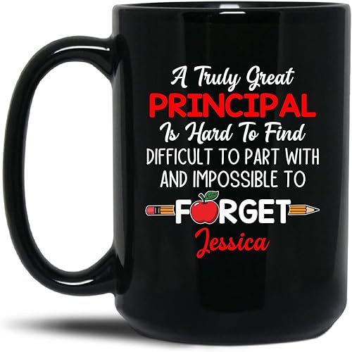 Regalos personalizados para directores de escuela, taza de café principal, taza personalizada con nombre de regalo para mujeres y hombres, taza para