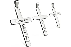 Personalized Engraved Stainless Steel Cross Necklace