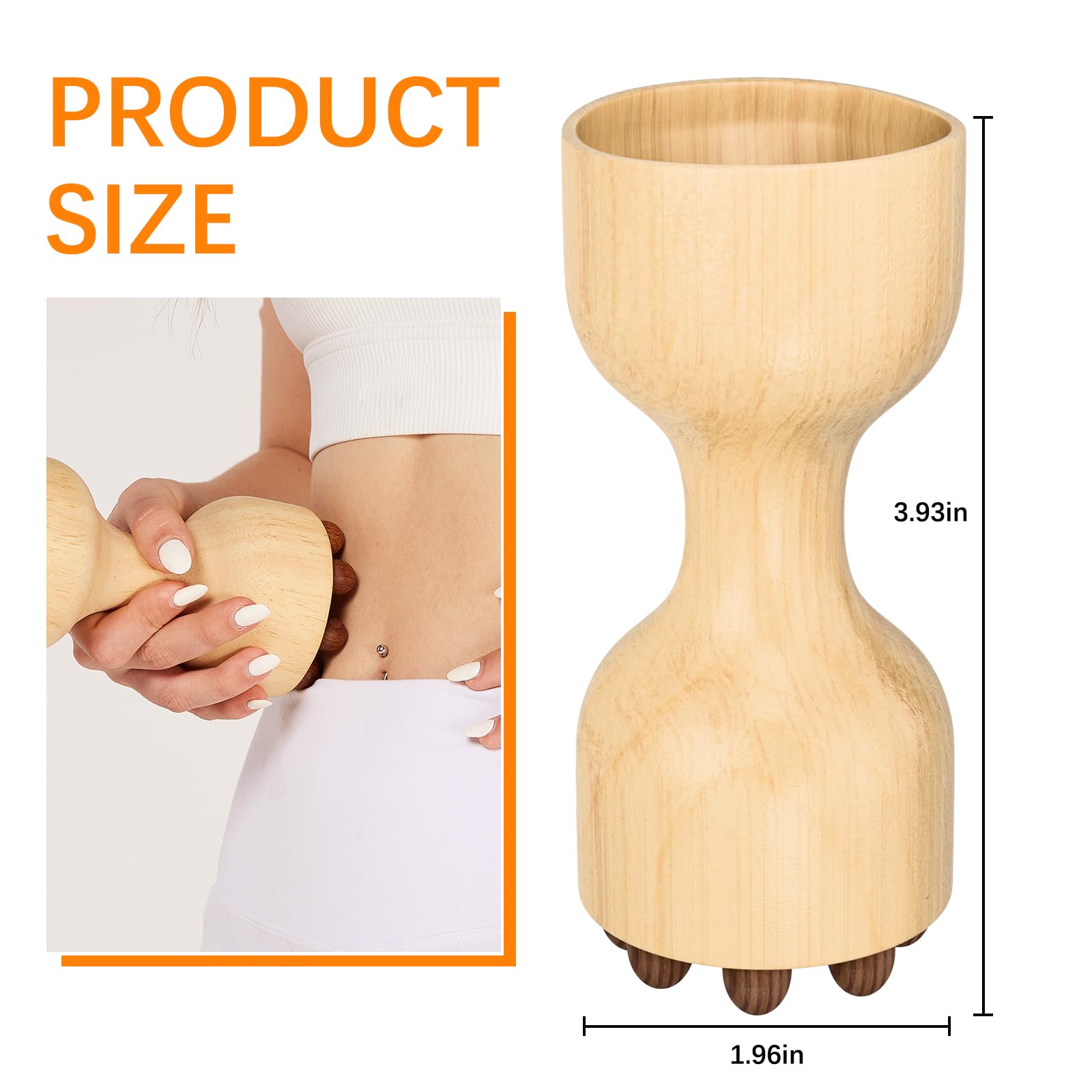 AICNLY Herramientas de masaje de terapia de madera 2 en 1 para dar forma al cuerpo, masajeador de drenaje linfático, kit de maderoterapia, rodillo de masaje de madera, masajeador anticelulítico, juego