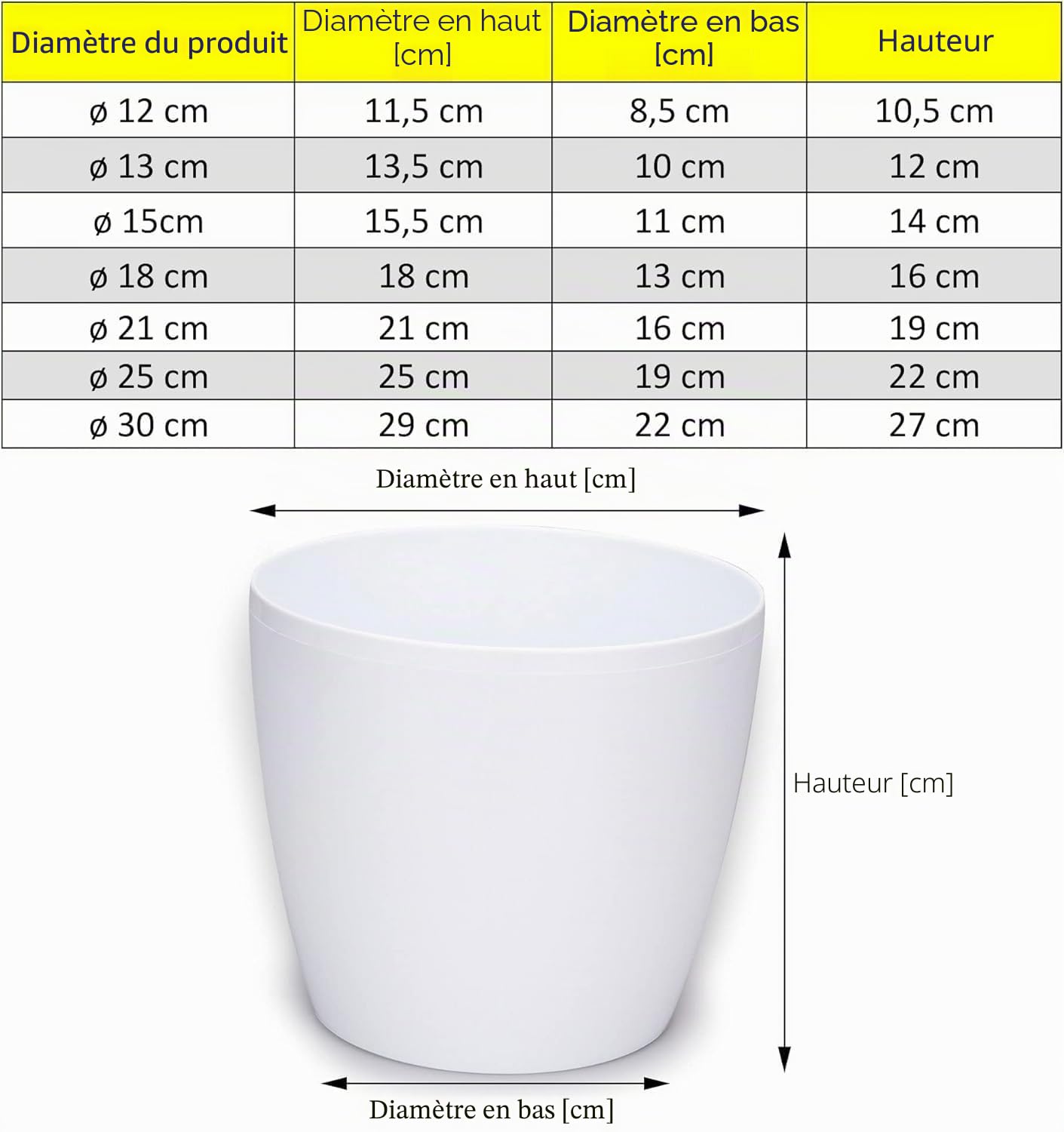 Pots de fleurs brillants - Pots de décoration pour fleurs et herbes - Pots de plantes ronds en plastique durables et légers pour salon et salle à manger, cuisine, terrasse, balcon - Lot de 2