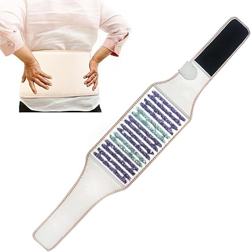 Miniatura 1 de Acada - Almohadillas térmicas infrarrojas, cinturón de piedra caliente de aventurina verde amatista, terapia de iones negativos para lumbar,