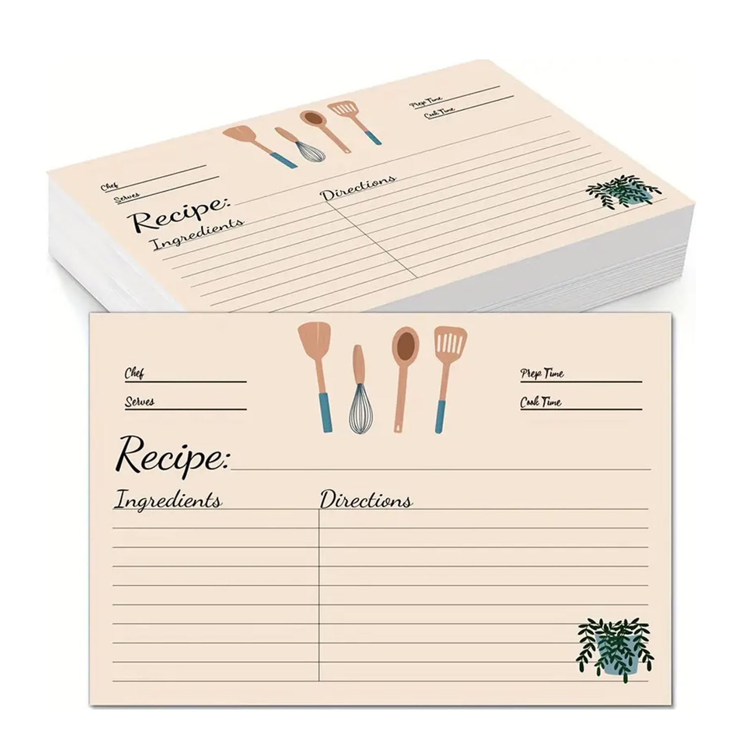 Premium Recipe Cards for Bridal Showers and Weddings 4x6in Blank Cards, Dividers with Lines Index Cards Easy Write Cardstock (100 Pcs)