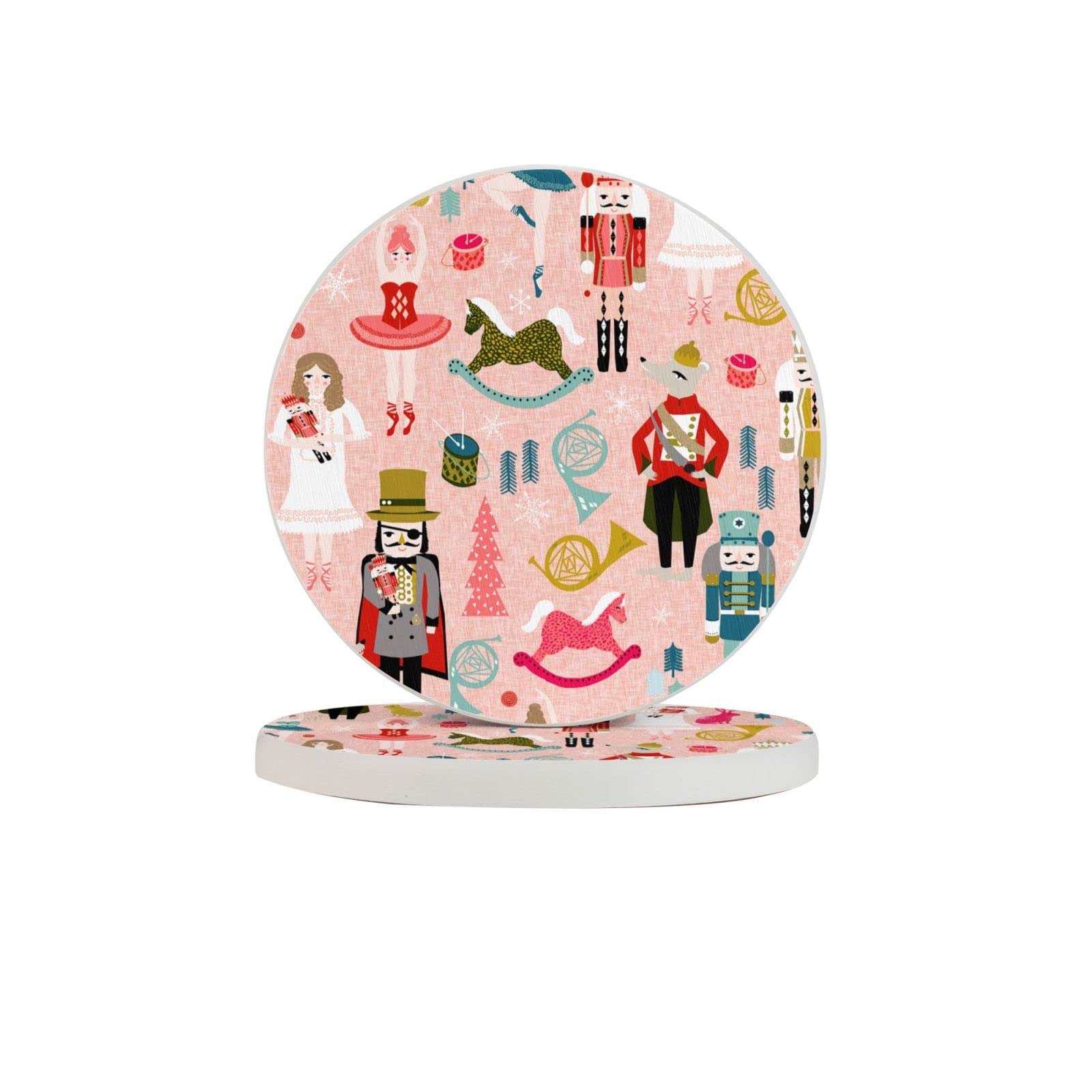 Nutcracker Six Piece Drink Coaster for Tabletop Protection Place Mats for Home Decor
