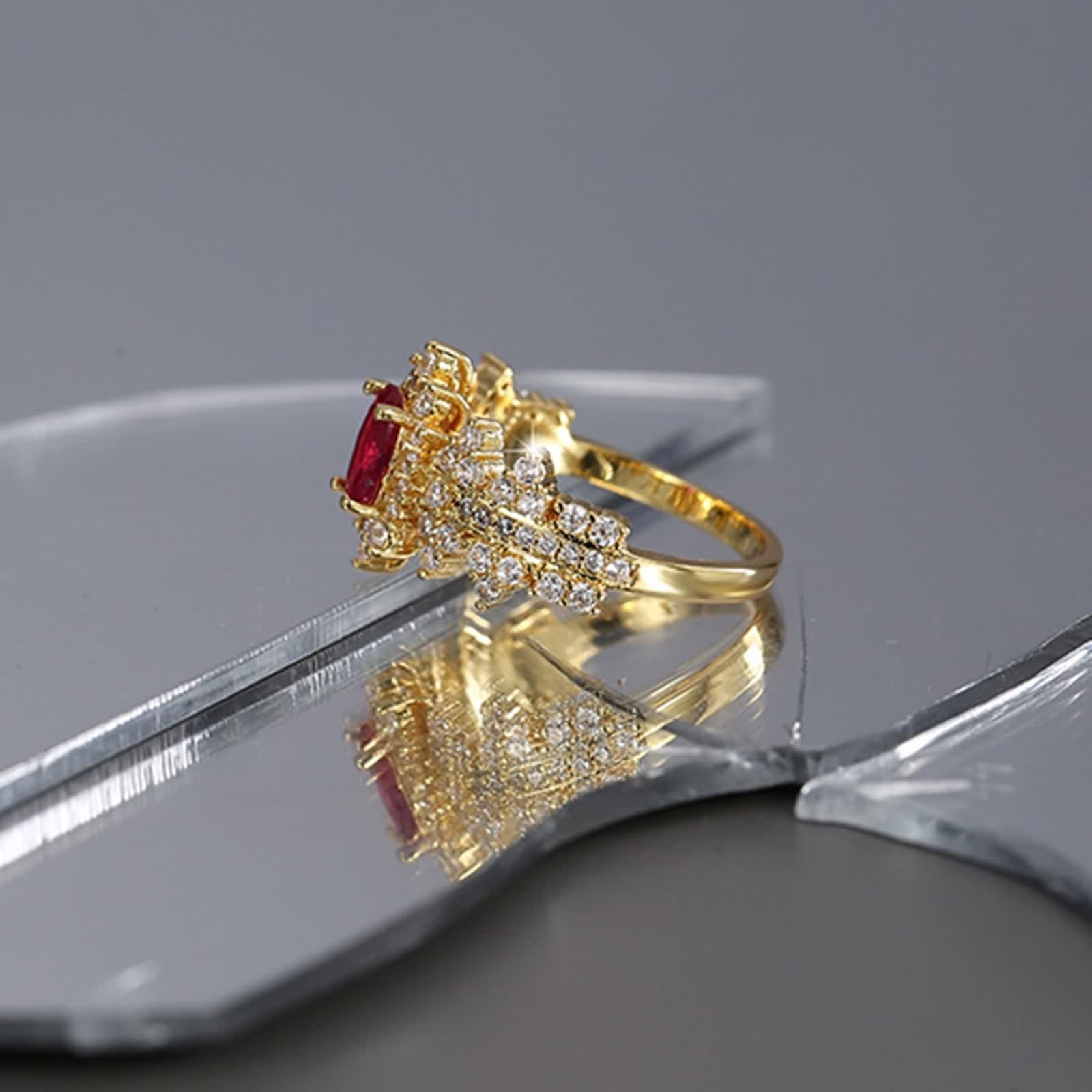 Anillos de oro de 14 quilates, tamaño elegante Q 1/2