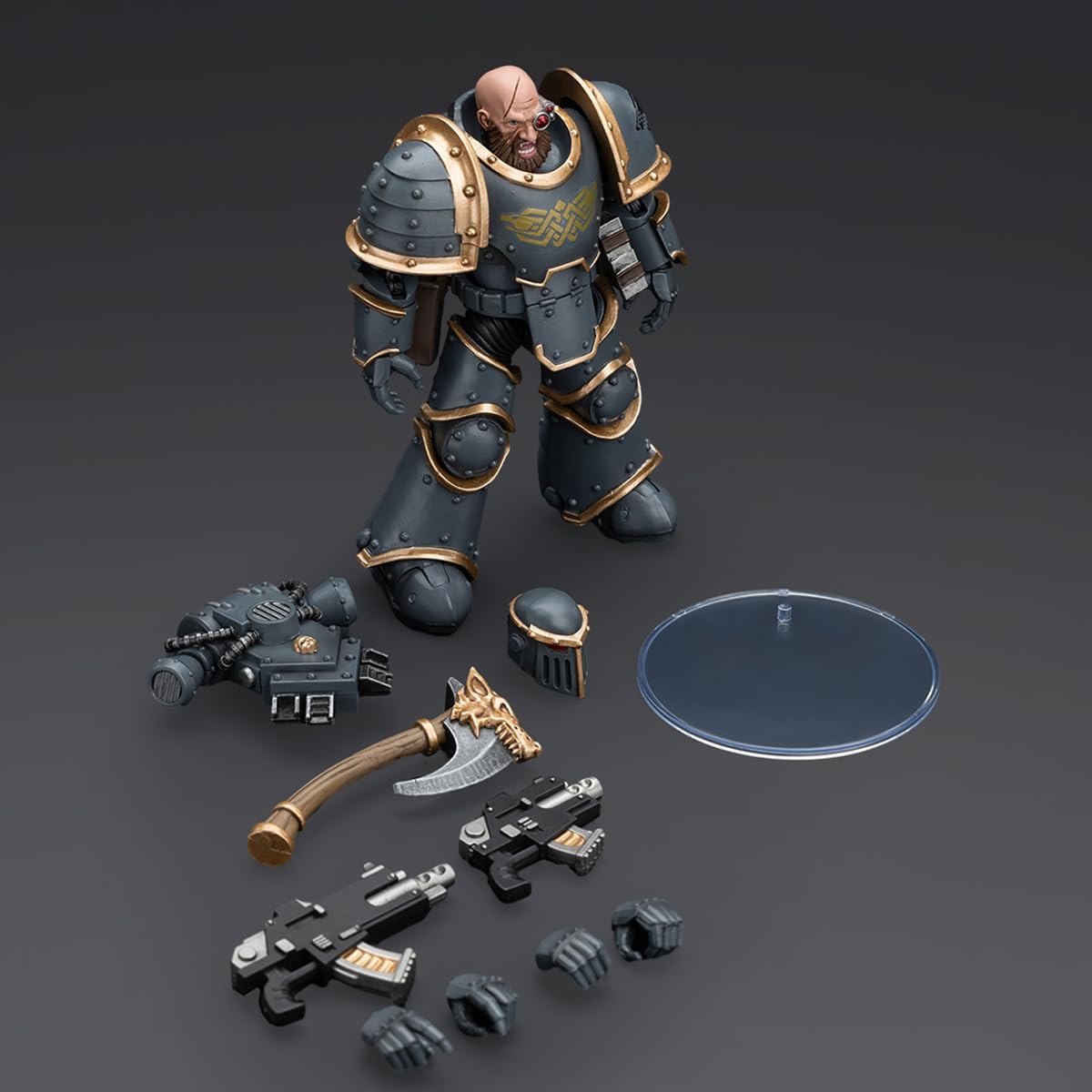 JOYTOY 1/18 Warhammer 40K Action Figure Space Wolves Grey Slayer Pack Grey Slayer 3 The Horus Heresy Collection Model Birthday Gift