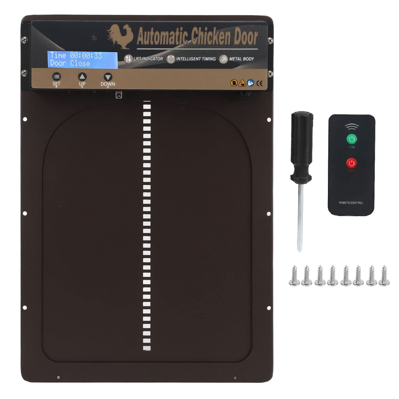 Porta automatica per pollaio, apriporta programmabile alimentato a batteria con timer, sensore di luce, telecomando, accensione e spegnimento automatici, porta automatica per pollaio in alluminio