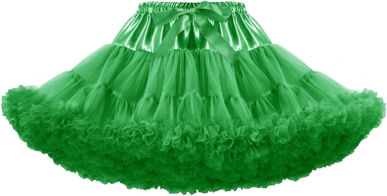 Petticoats for Women Elastic Waist Chiffon Petticoat Puffy Party Cosplay Underskirt Multi-Layer Short Tulle Skirt