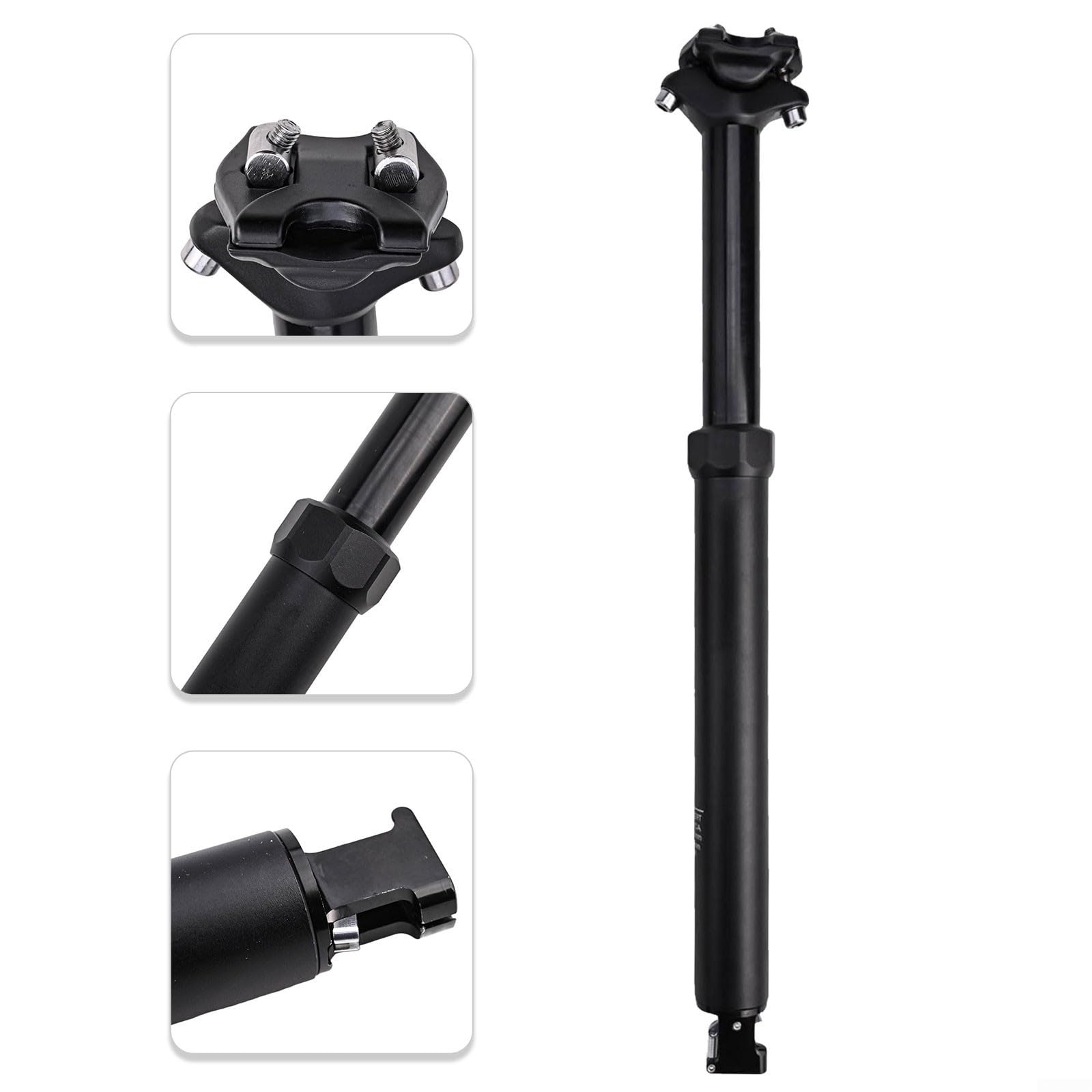 Tige de selle télescopique en alliage d'aluminium avec câble interne, longueur 31,6 mm et 425 mm avec télécommande pour VTT