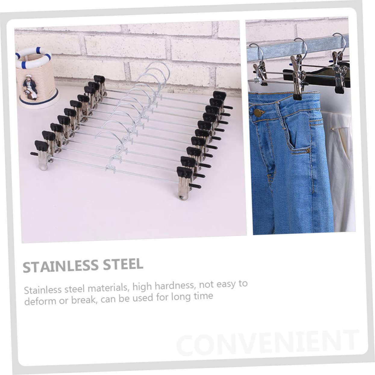 Perchas de ropa que ahorran espacio, perchas, 40 piezas de perchero de metal para pantalones, perchas de metal para pantalones con pinzas, perchas con pinzas para pantalones, perchas para ropa suelta,