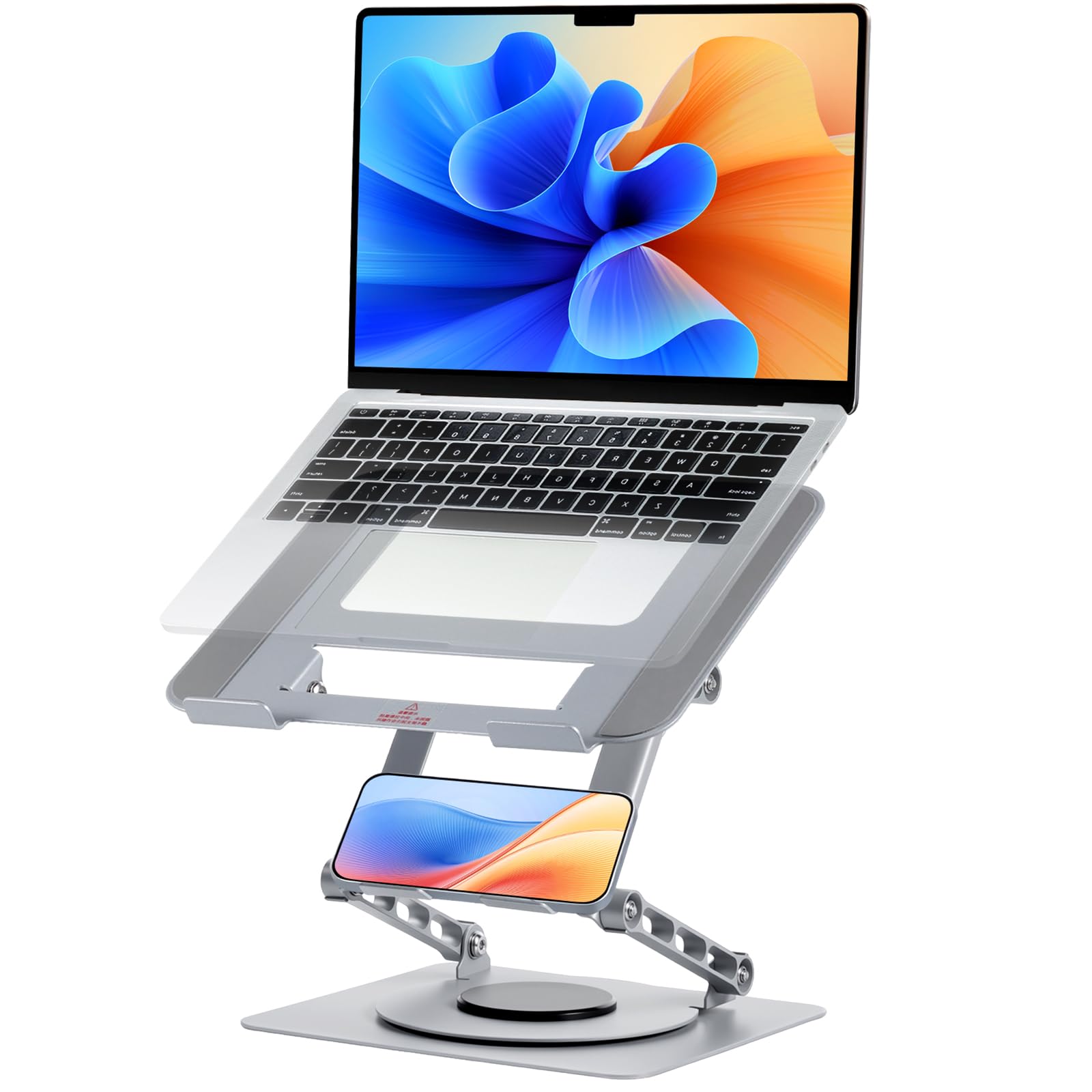 Supporto da scrivania per computer portatile, ergonomico, regolabile in altezza a 360°, supporto per computer in alluminio ventilato compatibile con MacBook Air, Dell XPS, laptop da 10 a 17,3