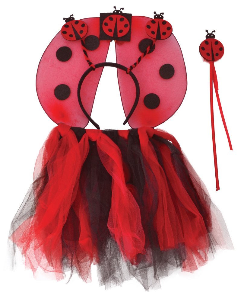Bristol Novelty DS170 Ladybird Dress up Costume Accessory Kit, Black, One Size