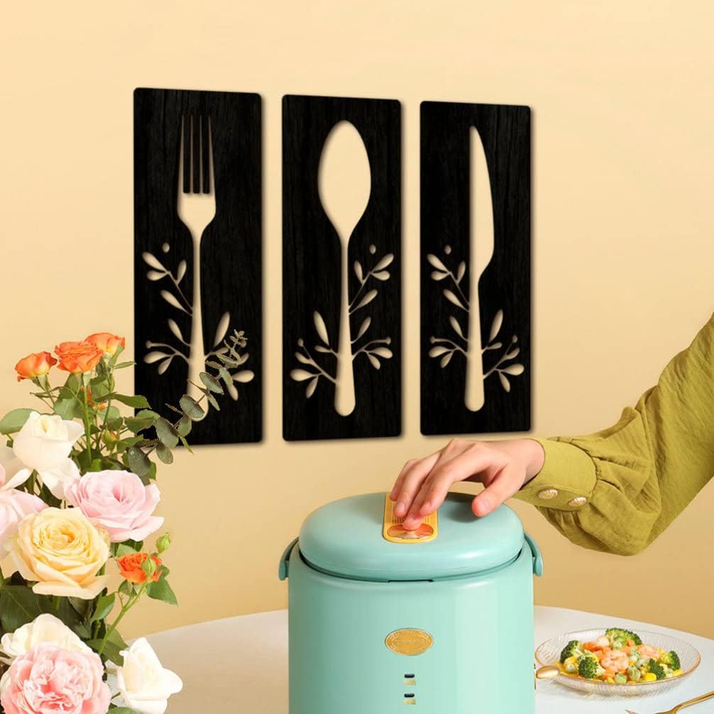 GANAZONO 1 Set Wooden Fork Spoon Sign Spoon Fork Basswood Three-dimensional