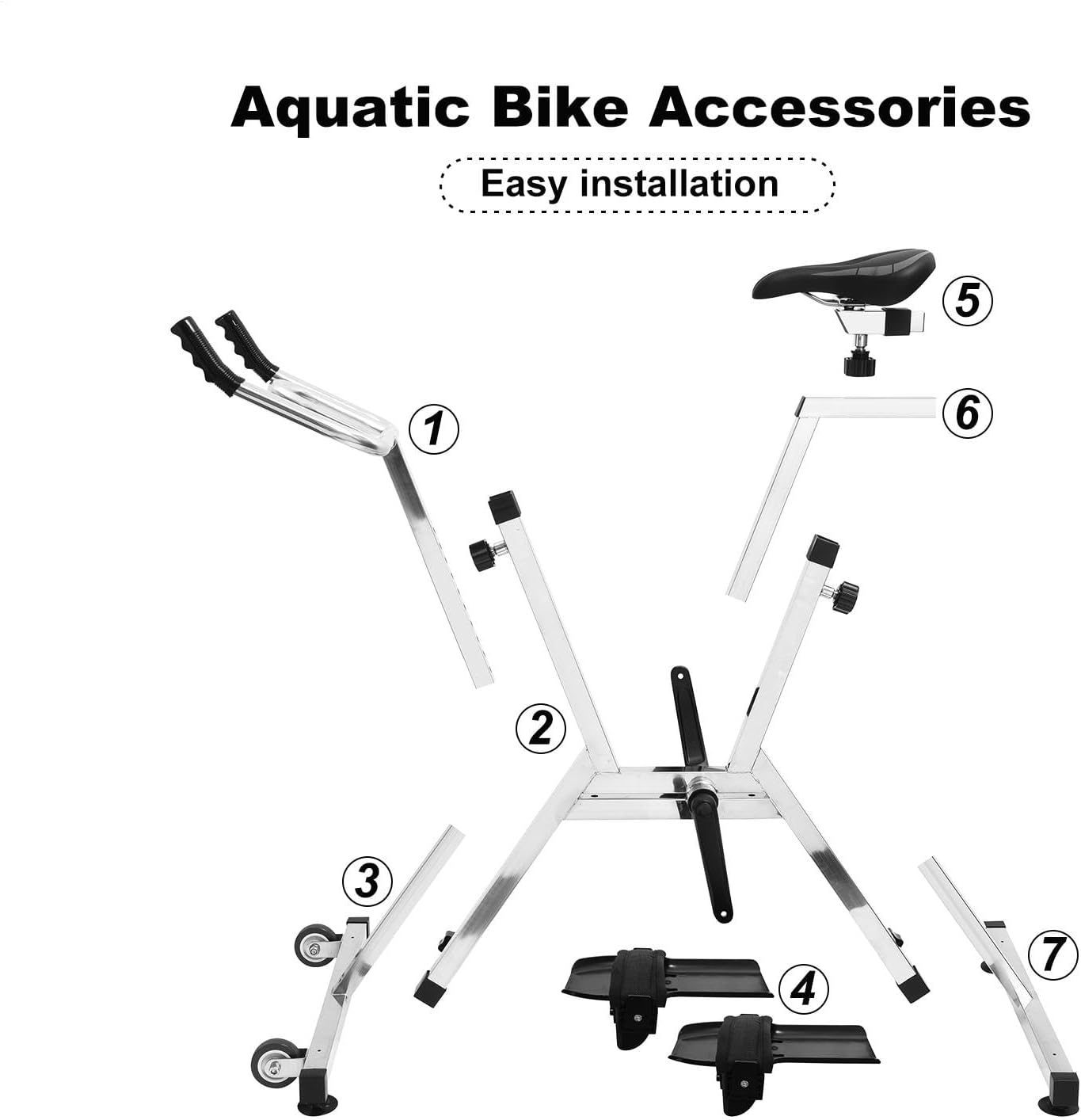 Aquatic Bike Swimming Pool Underwater Bike 316L Stainless Steel Aquatic Fitness Exercise Pool Exercise Water Bike Adjustable Resistances for Exercise and Therapys