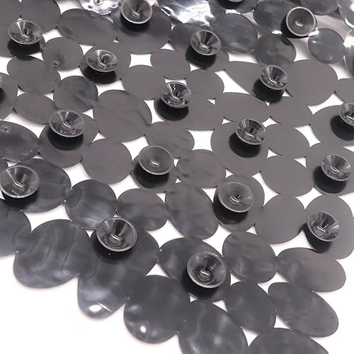 Miniatura 4 de Tapetes de baño antideslizantes con piedra de guijarros, antideslizantes, lavables a máquina (negro, 14 pulgadas de ancho x 27 pulgadas de largo,