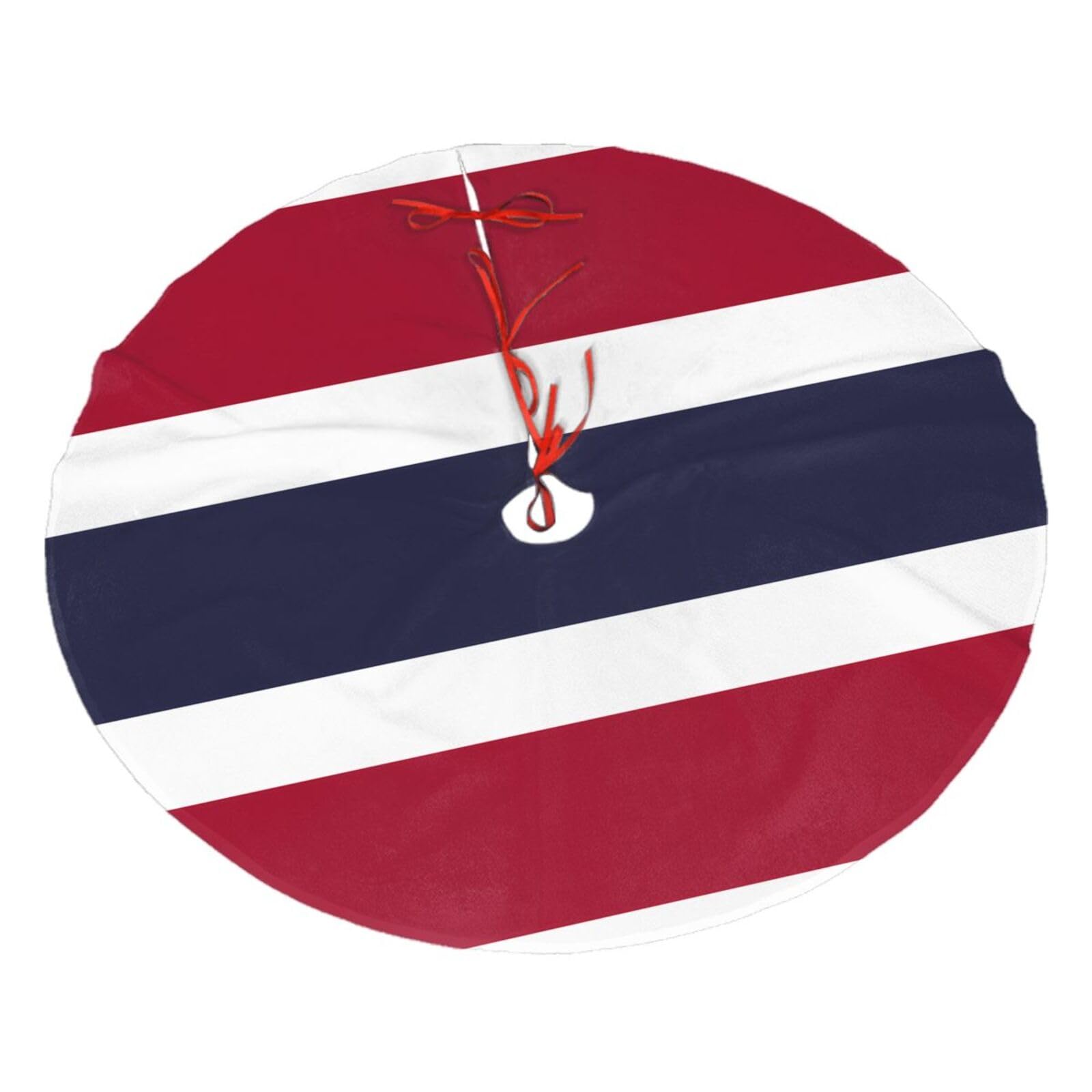 Thailand Flag Printed Christmas Tree Skirt Christmas Plush Tree Skirt 36 inches (about91 cm) ChristmasIndoor and Outdoor
