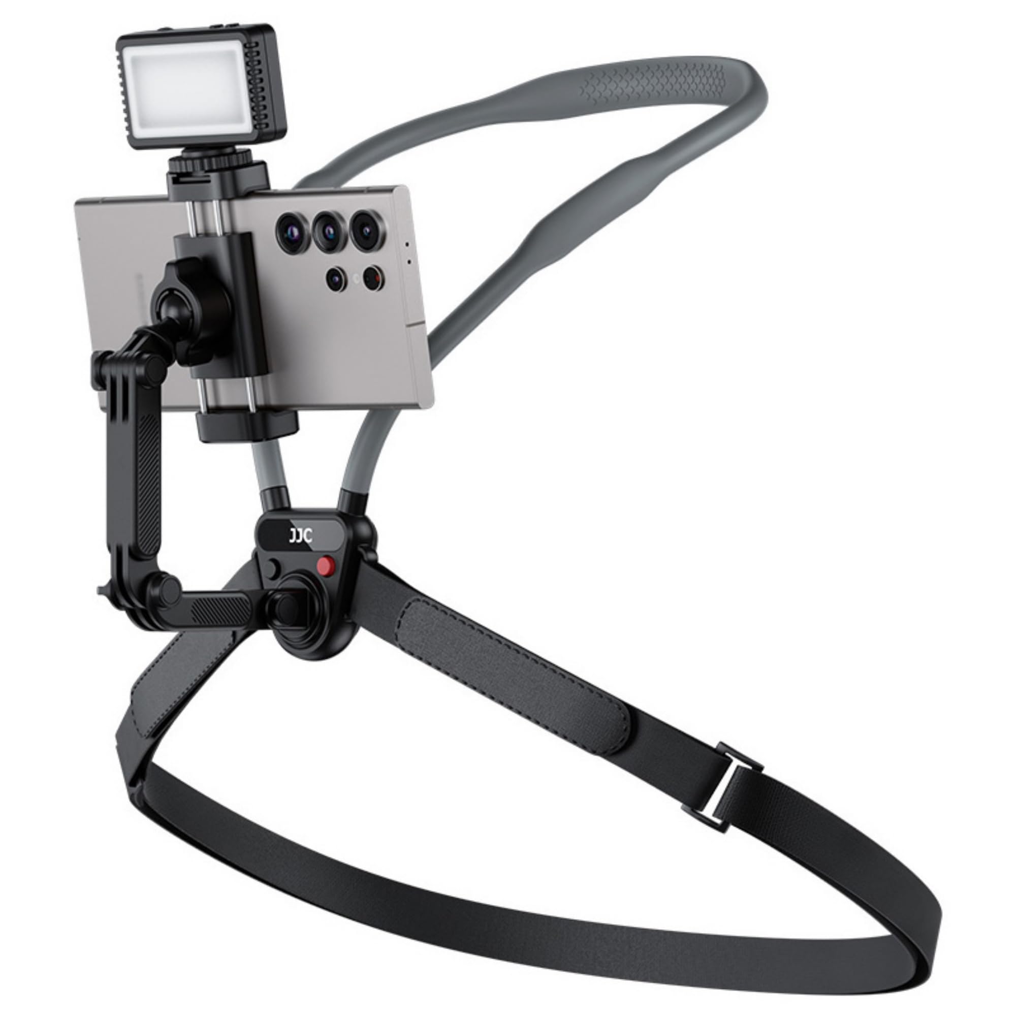 Kiorafoto Supporto per cellulare con clip per cellulare per registrazione, leggero POV/Vlog per selfie, catena toracica, supporto per cellulare con 3 bracci rimovibili e chiusura rapida, Content
