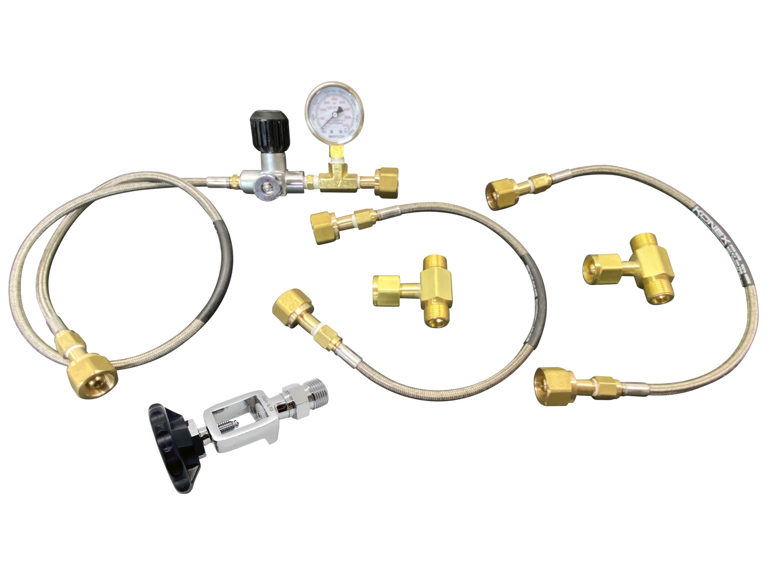 Preece Precision Oxygen Transfill Manifold 3 to 1 with control valve and bleed CGA540 to both CGA540 and CGA870 Aviation Veterinary Medical Welding