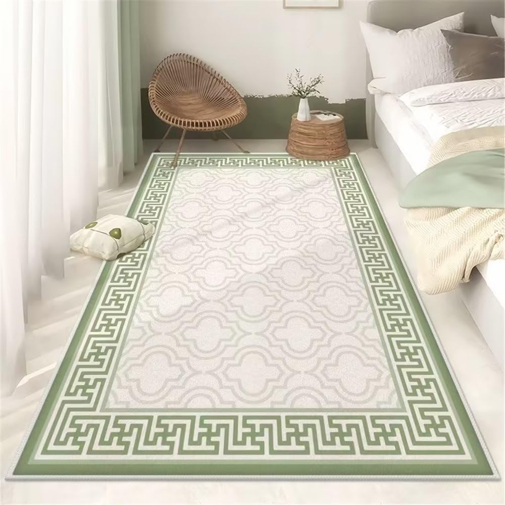 Tapis de salon vert moderne en moquette géométrique haut de gamme