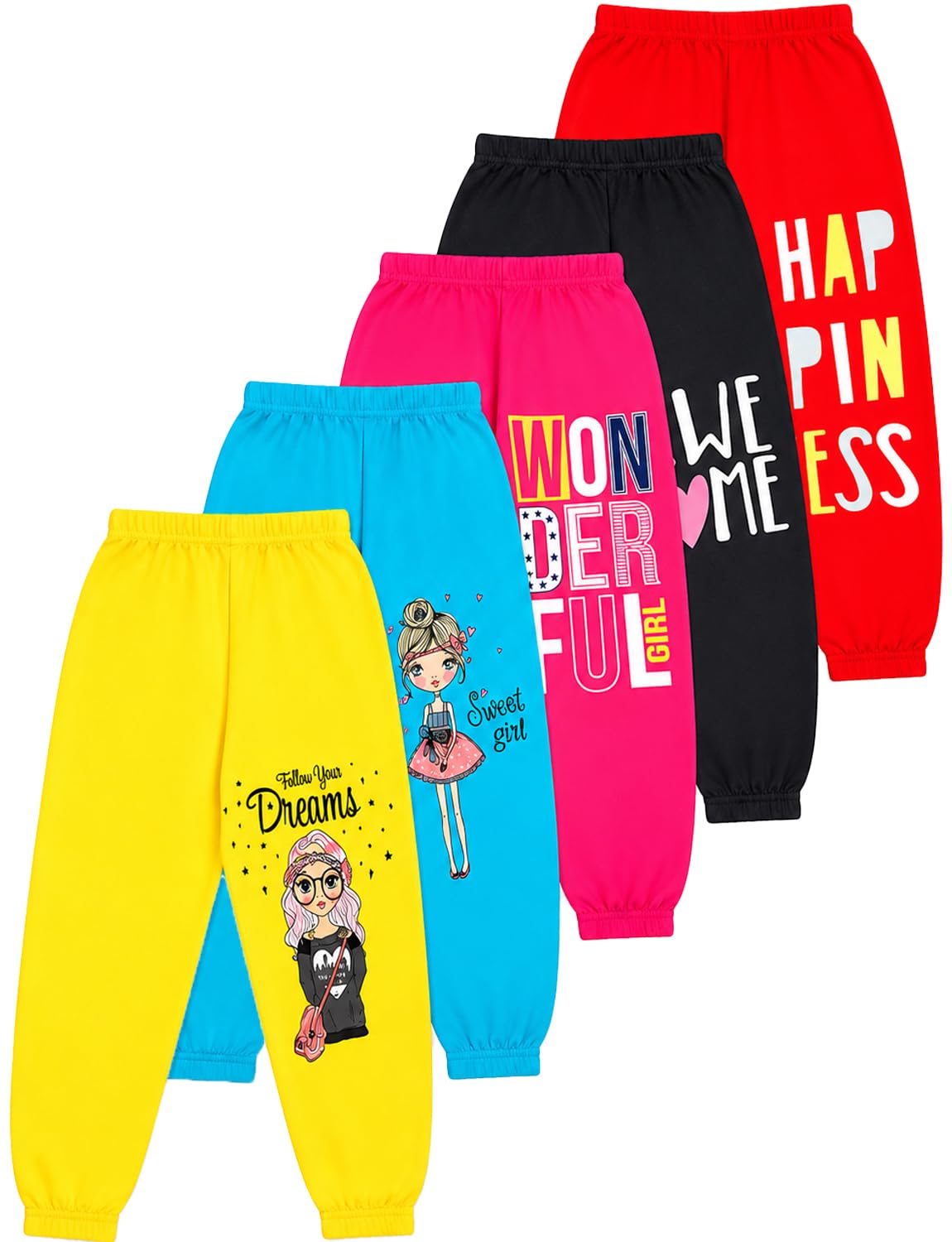 T2F Pantalón Deportivo (Pack de 5) para Niñas