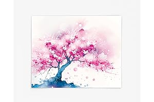 Japanese Sakura Cherry Blossom Watercolor Painting Wall Art prints