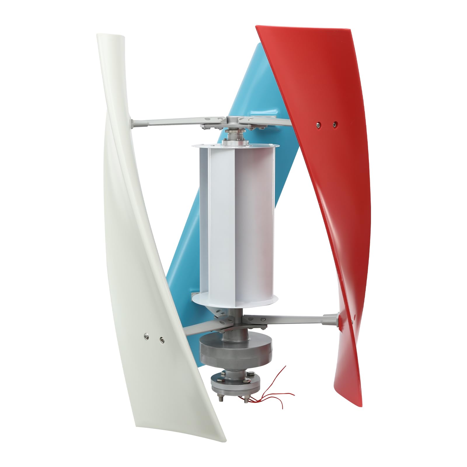 Windgenerator 100W 24V, Vertikale Windturbine mit 4 Rotorblättern & Hilfswindrad, leiser Windrad Stromerzeugung für Zuhause Boot Wohnmobil, IP67 Wasserdicht