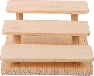 Solid Wood Glasses Display Rack, 3-tier Sunglasses Holder with Figurine Stand, Tabletop Wooden Eyewear Organizer for Retail and Home Use