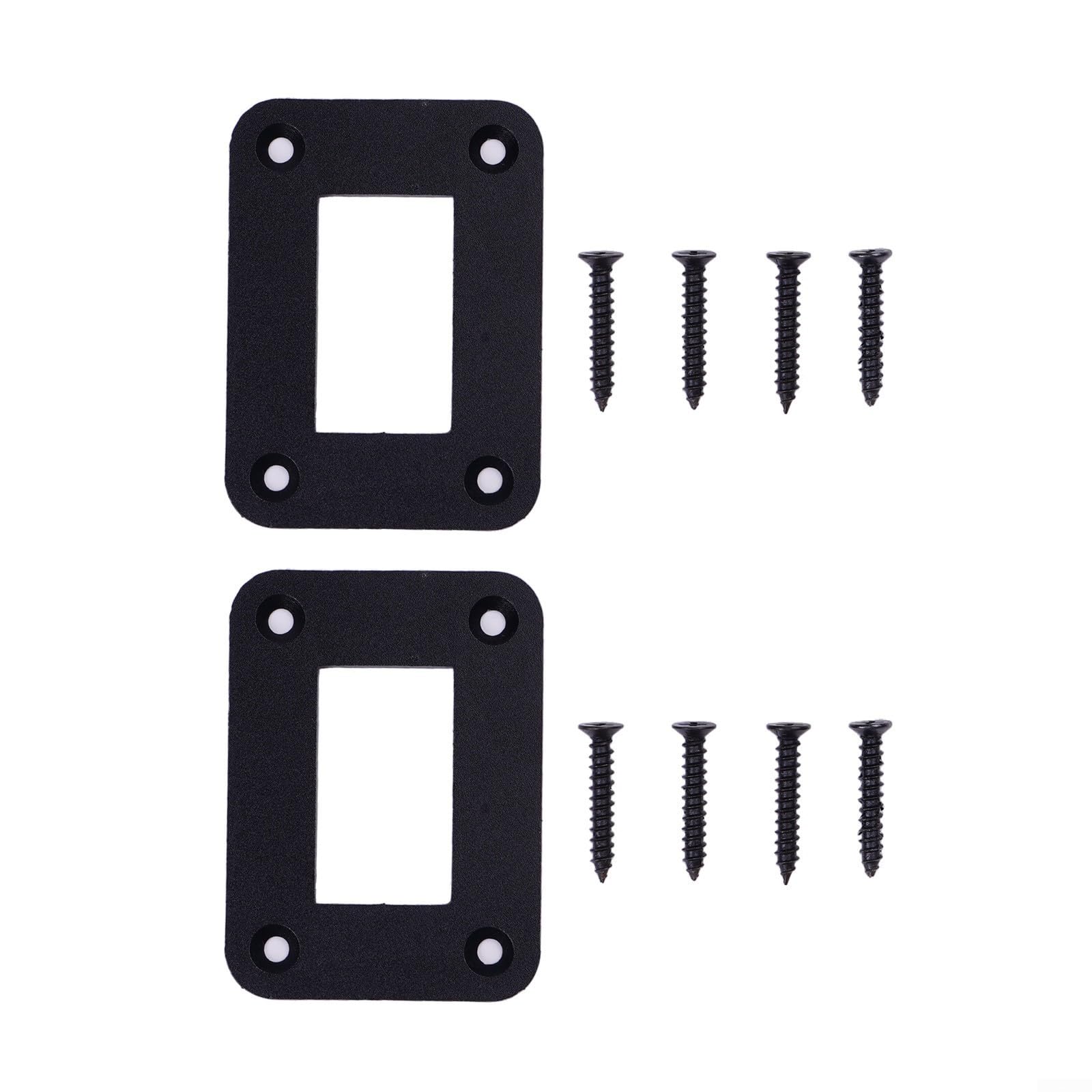 Way Rocker Switch Panel Gehäuse Halterung für Kippschalter, 50 x 68 mm, Metallkonstruktion, Schwarz (2 Pack mit Schrauben)