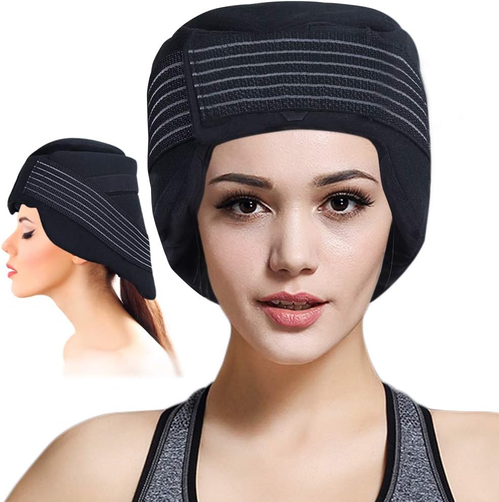 Ice Pack Hat for Headache and Migraine Relief, Migraine Ice Hot for Neck Tension, Hot Cold Therapy Treatment for Chemo, Sinus Relief