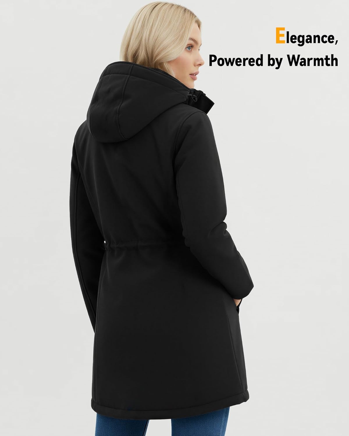 Wulcea Graphene Heated Softshell Jacket for Women 12V Fast Charge 18400mAh Large Capacity - Image 6