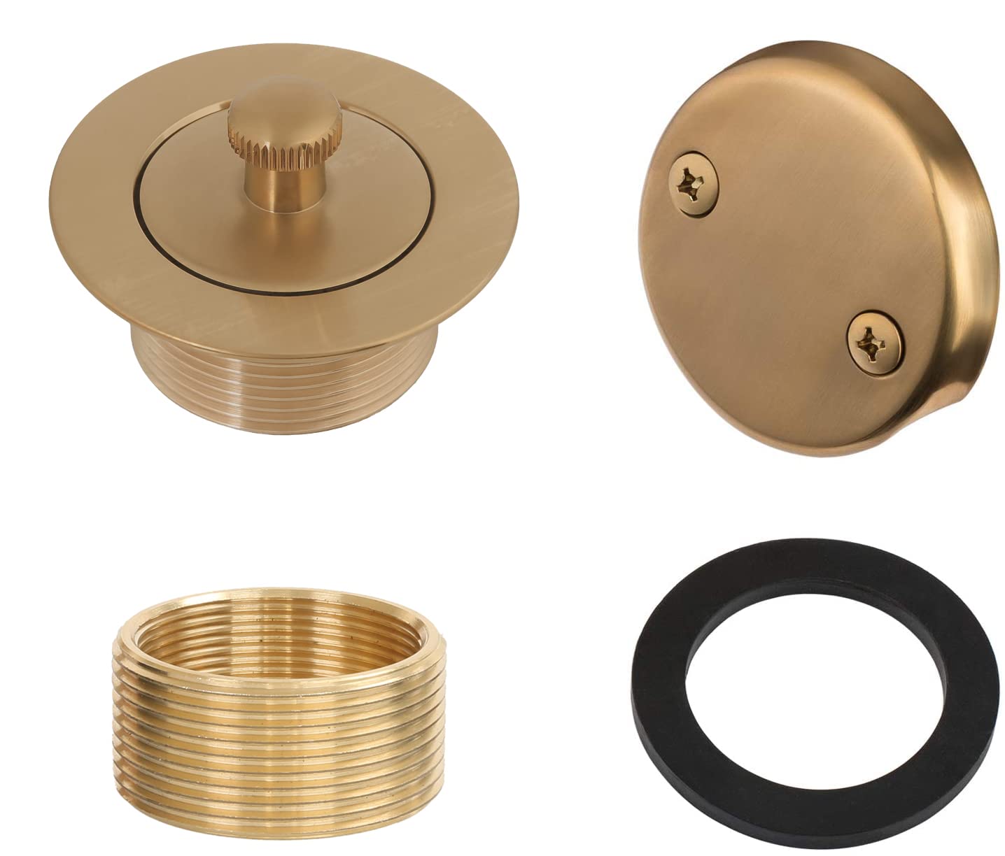 Buy 100 Brass Lift and Turn Bathtub Drain Set w/Overflow Plate Drain