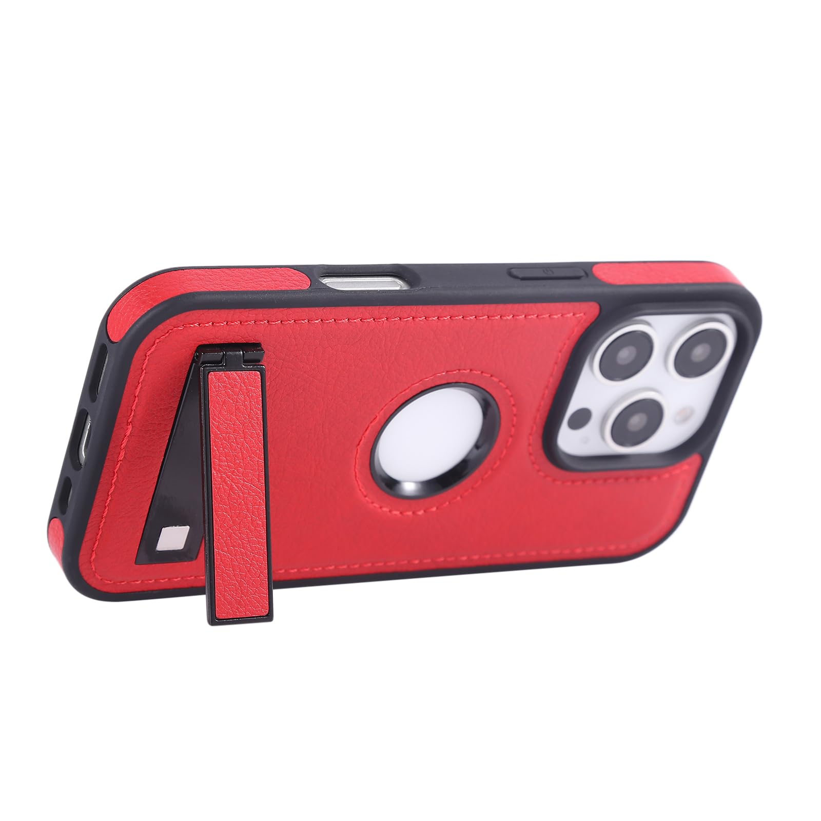 Luksusowe etui do iPhone 16 Pro Max / 16 Pro / 16 Plus/16, składany stojak, skórzane, biznesowe etui na telefon komórkowy, widoczne logo, smukłe etui ochronne, fioletowe, 16 Pro