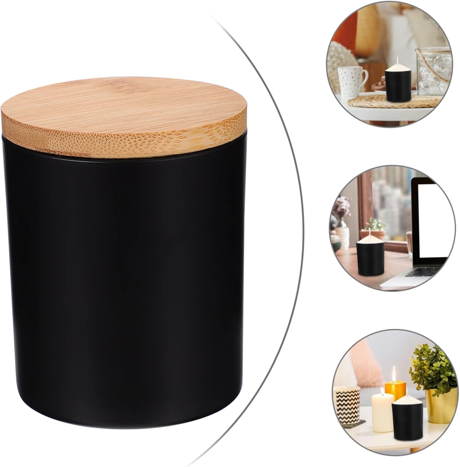 COHEALI 4Sets Glass Candle Tins with Lids for Aromatherapy Candle Making Crafting Kits for Bedroom Living Office