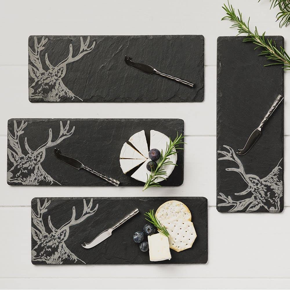 THE JUST SLATE COMPANY 4枚 The Just Slate Company, Handcrafted Mini Slate Cheese Board and