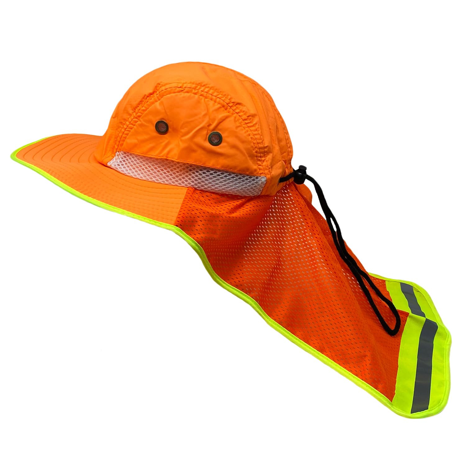 Glory Max High Visibility Reflective Work Safety Bucket Hat Cap Mesh Neck Flap