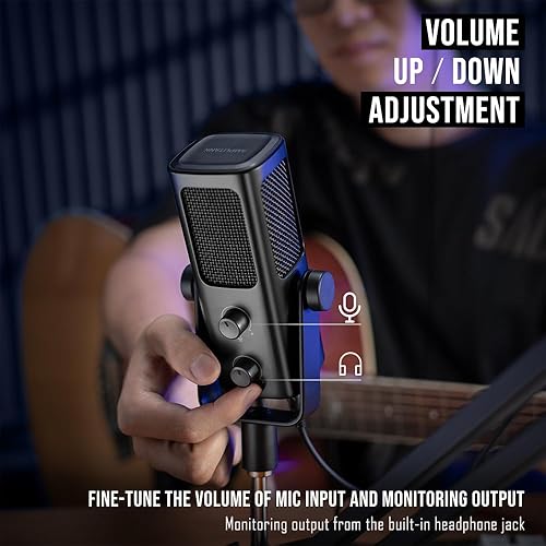 Miniatura 8 de FIFINE Micrófono de condensador USB para grabación de estudiotransmisión de computadora, micrófono de metal de escritorio para creación vocal de