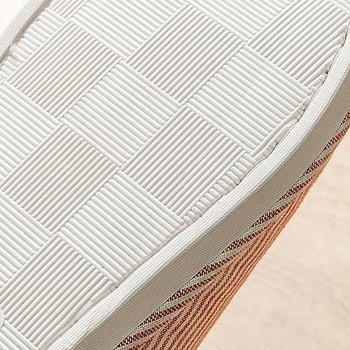 Image of JadeRich Unisex Striped Cotton Slippers Non-Slip Soft Breathable Comfy House Shoes for Women Men
