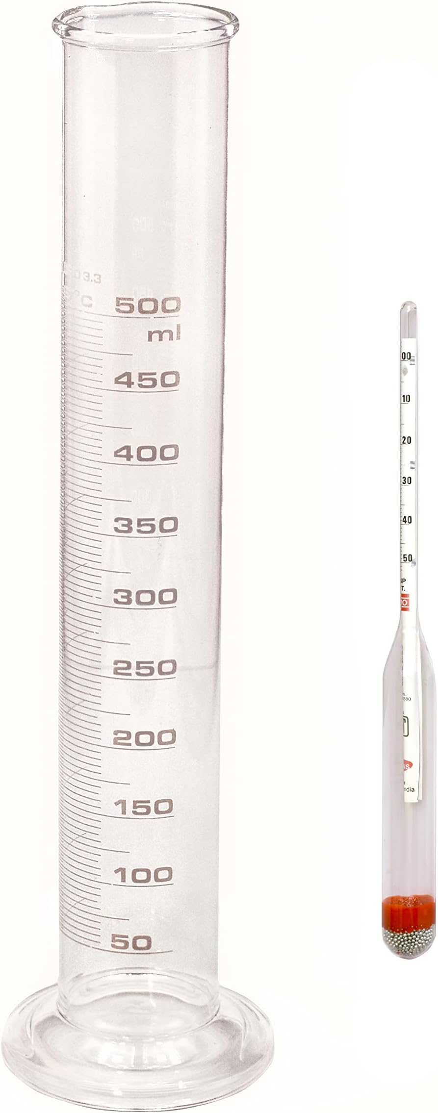 - Diesel Testing Hydrometer 800-850 with Glass Measuring Cylinder 500 ML