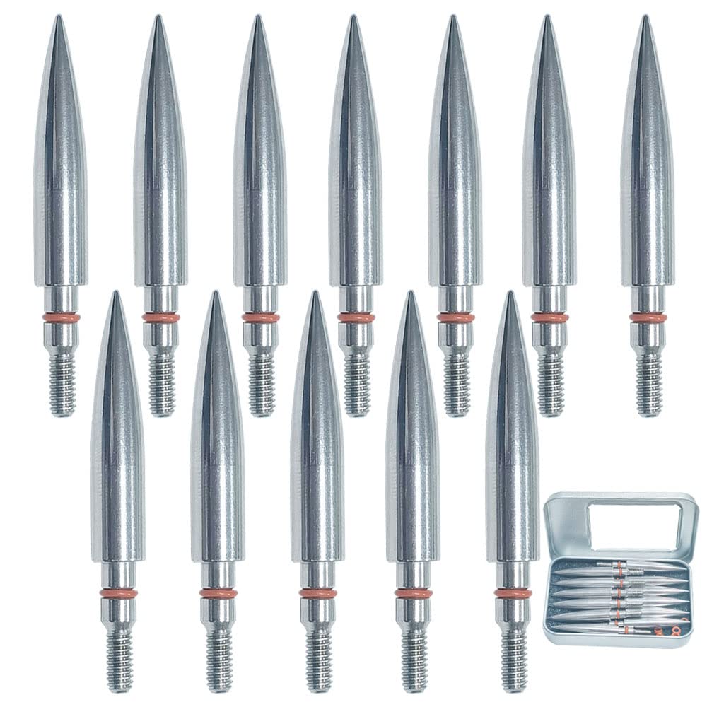 100/125/150/200/300 Grains Archery Field Points Practice Field Tips, Archery Target Practice Hunting Arrow Tip for Recurve, Compound Bow Crossbow, Stainless Steel Screw in Broadheads