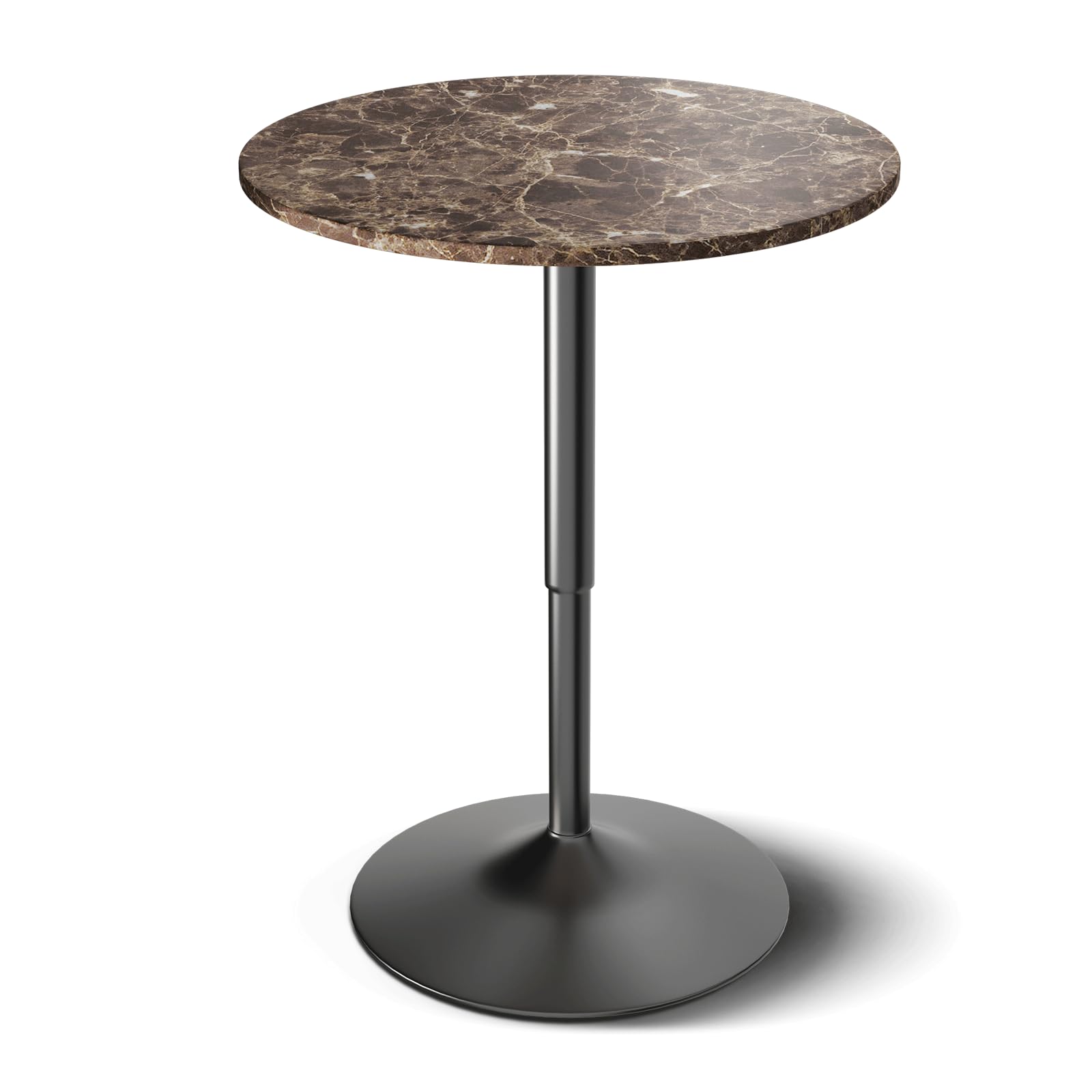 SFIHOME 23.5 Inch Round Pub Table Cocktail Table, 27.5"- 36" Height-Adjustable, Bar Table High Top Table with Metal Pole and Base, for Dining Room