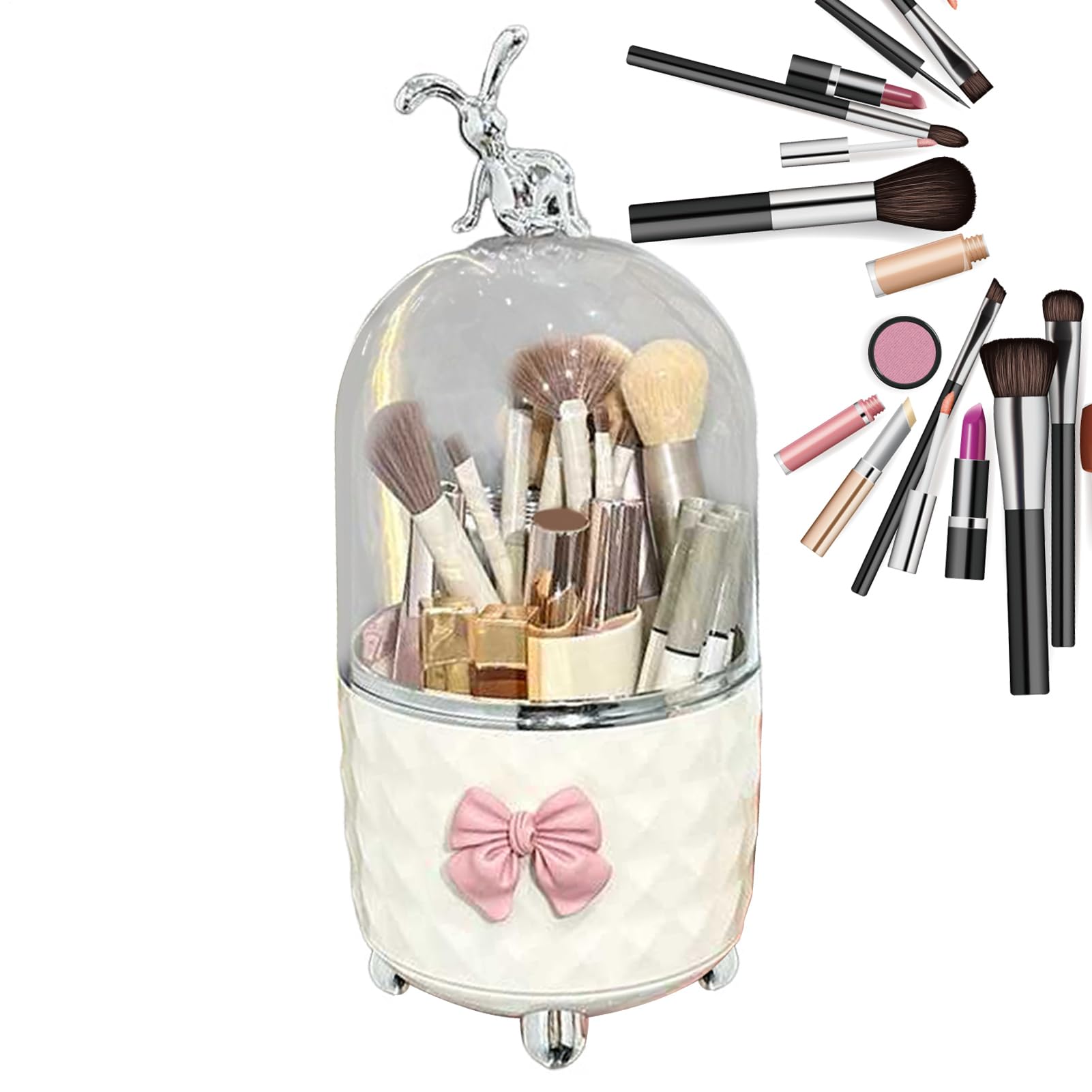 Support pinceau maquillage compact avec séparateurs gain de place