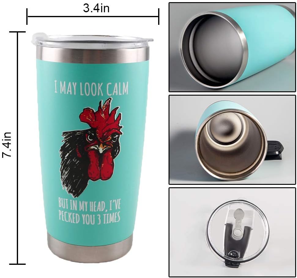 Blасk Frіdау - 40% оƒƒ Rooster Tumbler Funny Chicken Coffee Mug for Chicken Lovers, Double Wall Vacuum Insulated Stainless Steel Travel Tumbler, Anniversary Birthday Mothers Day Gifts for Women Men Him Her