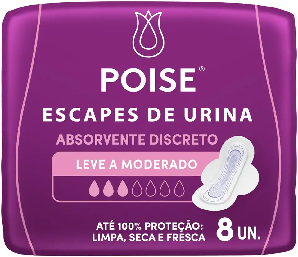 Absorvente para Escapes de Urina Poise Discreto Moderado 8un