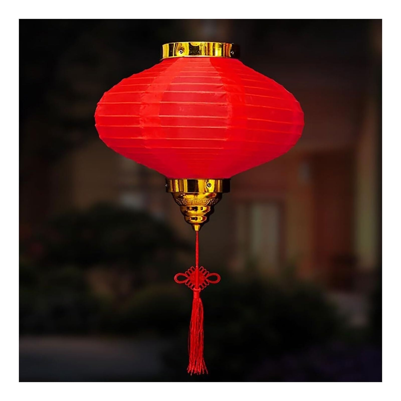 Asian Lantern, 2PCS Vietnamese Satin Lanterns Oriental Decorative Hanging for Weddings Festivals and Garden Parties Outdoor Decoration(Rojo,12inch)