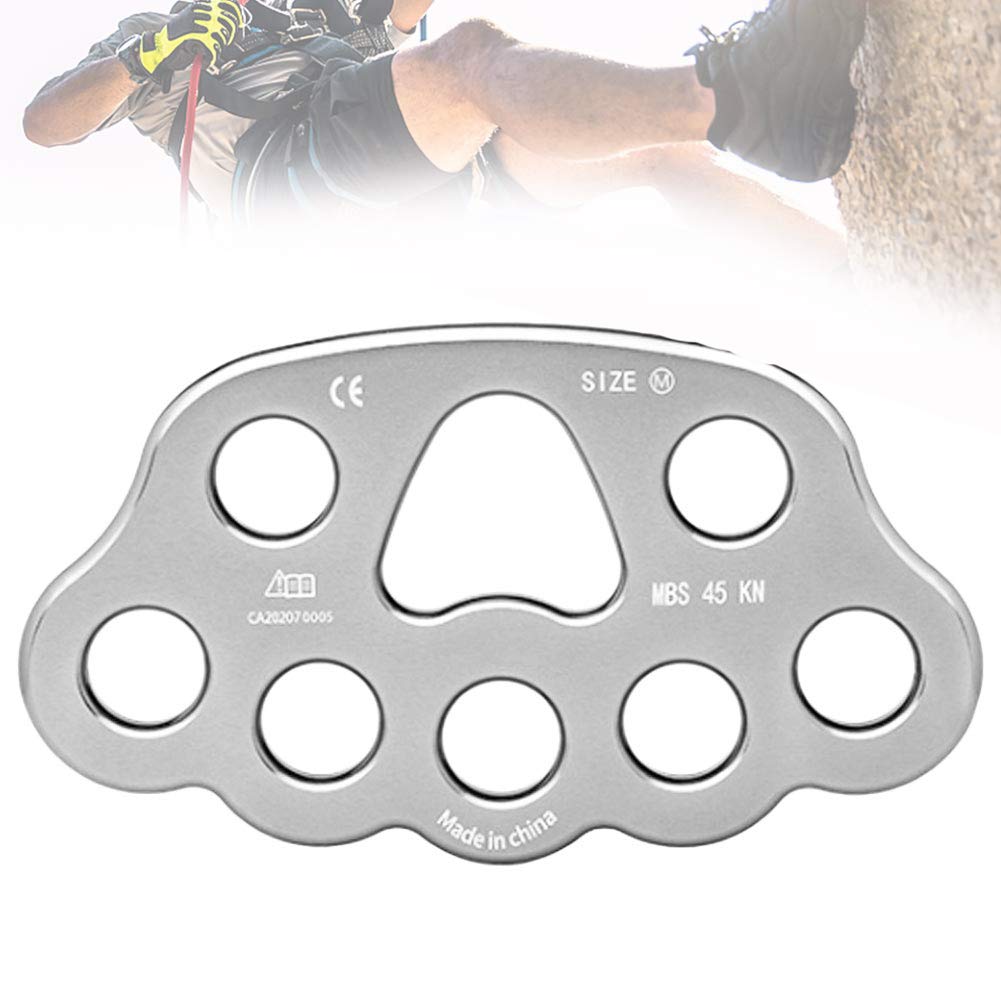 NANANA Polea de Alpinismo de Aleación de Aluminio, Placa de Componente de Fuerza de 8 Agujeros, 45KN Bloque de Polea Giratoria Placa de Polea Oscilante para Escalada en Roca,90.6x159.7mm