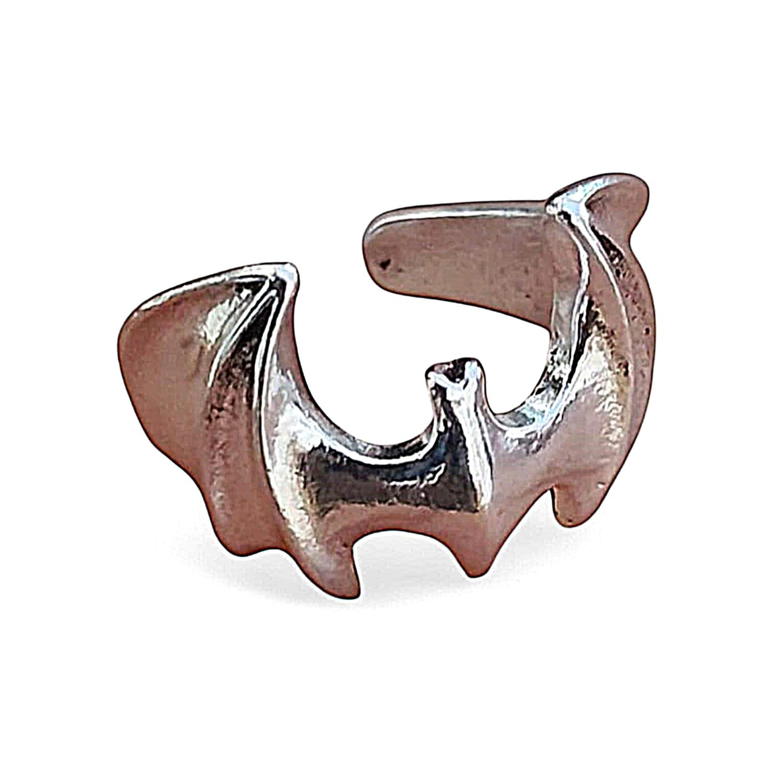 Bat Wing Ring, Silver, Metal, Gothic Style, Superhero Theme For Mens Pack of 1-image-36