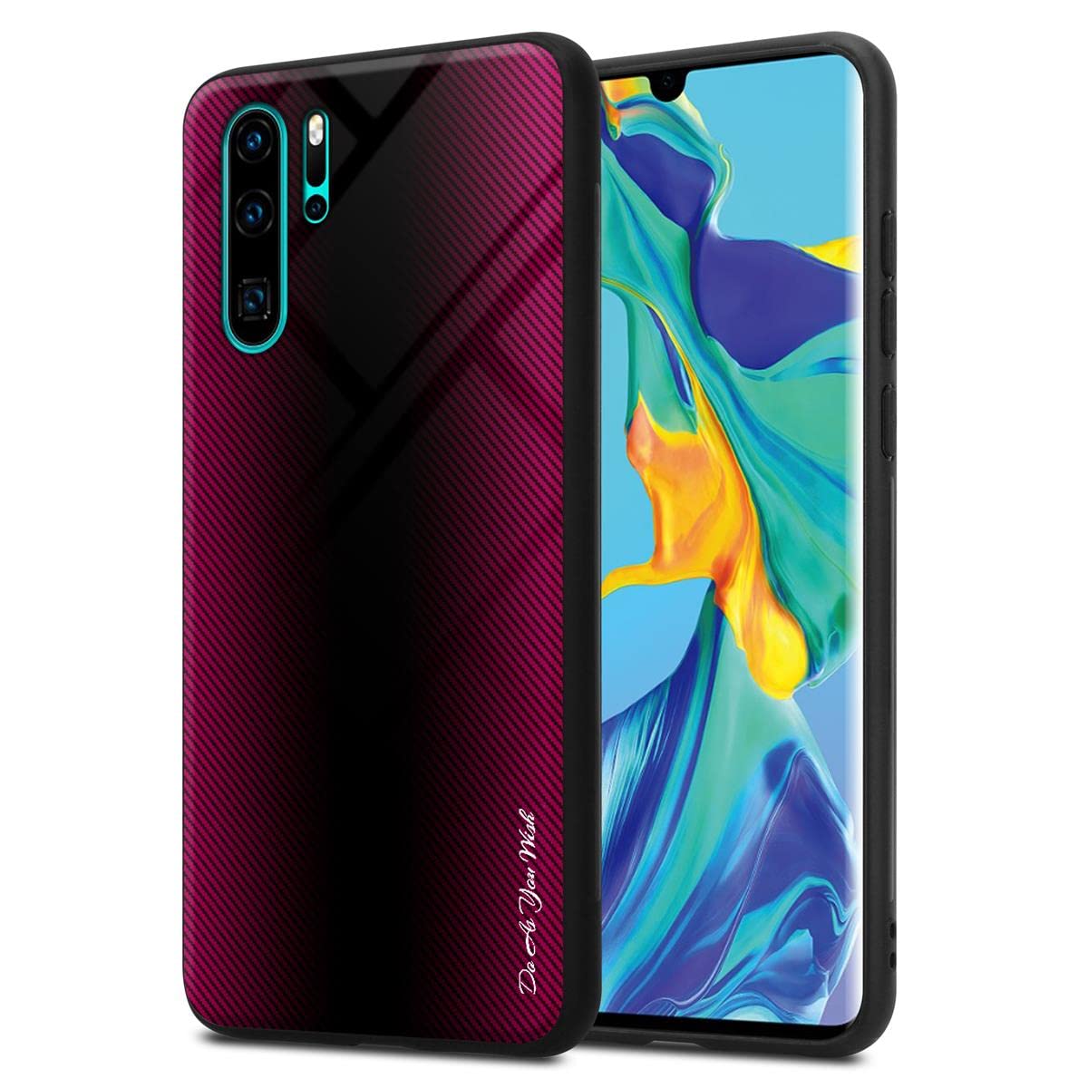 Cadorabo Schutzhülle Für Huawei P30 Lite – TPU-Silikon Case In Schwarz Mit Metallic-Optik