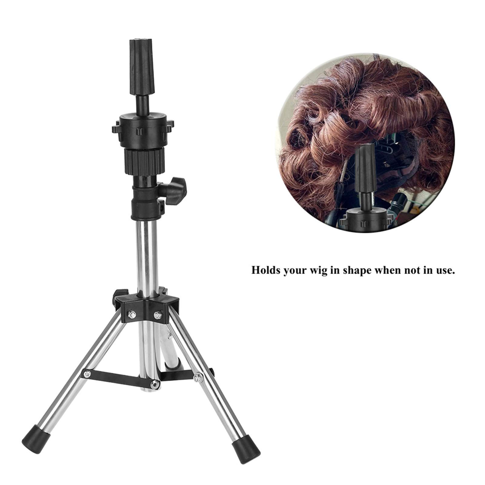 Parrucca Testa Stand, Regolabile Acconciatura treppiede Regolabile Professionale in plastica Parrucca Display Parrucca Capelli Cappello treppiede Stehen Capelli Halter Dummy Testa per Parrucchiere